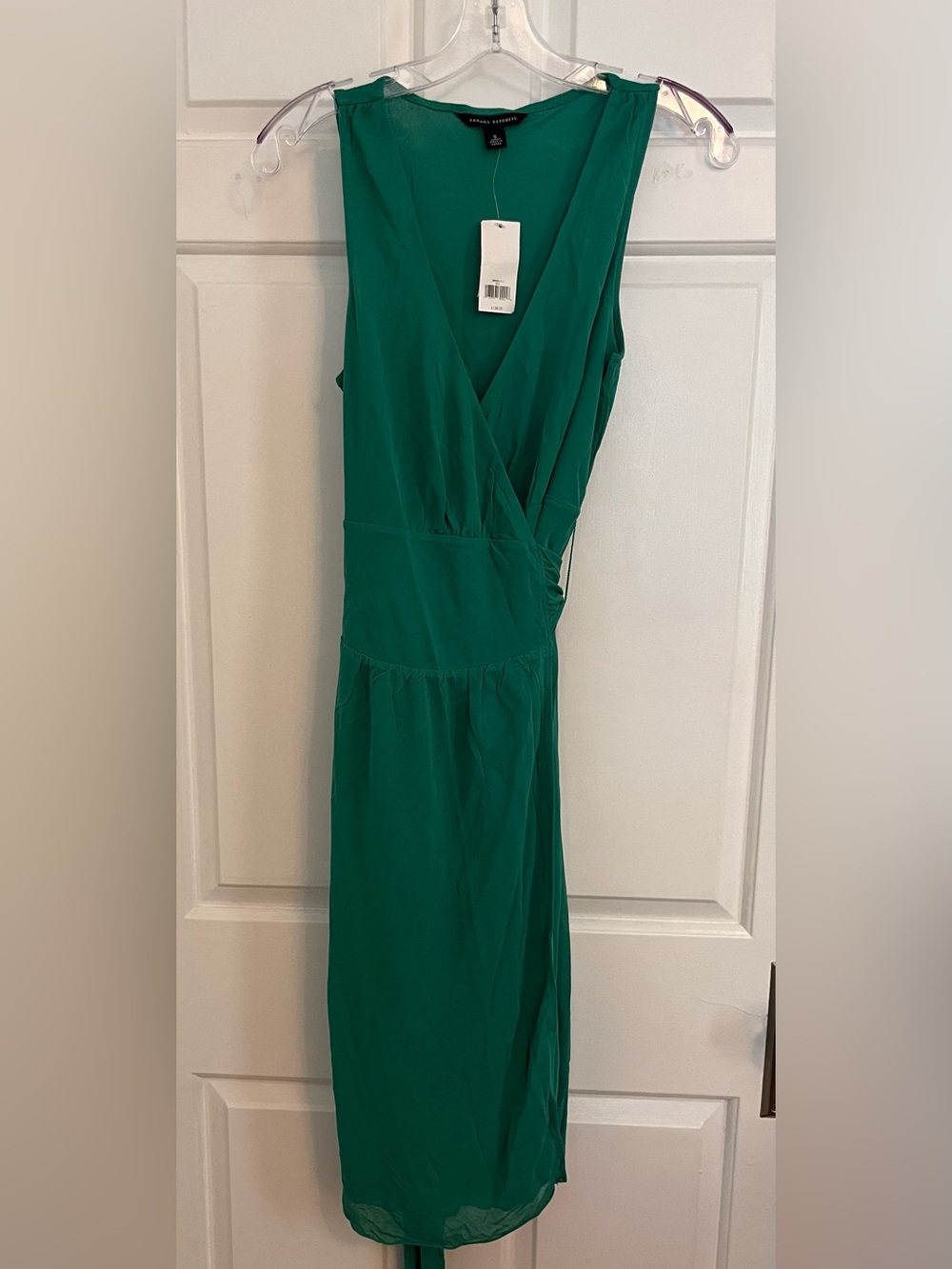 Banana Republic Green Wrap-Style Midi Dress